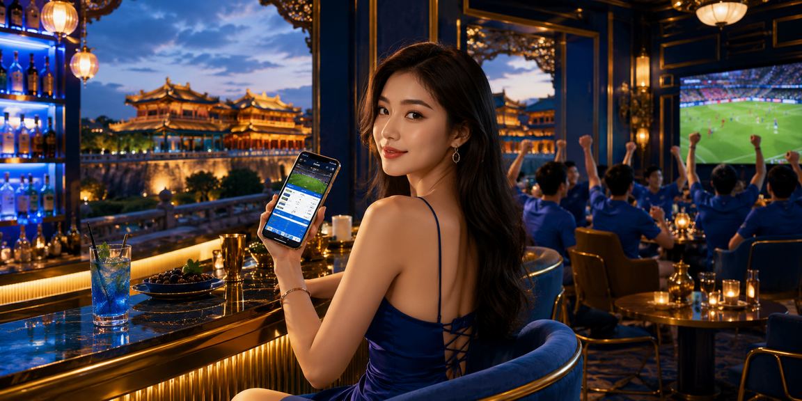 Người dùng tại Huế theo dõi kèo thể thao trên điện thoại di động buổi tối
